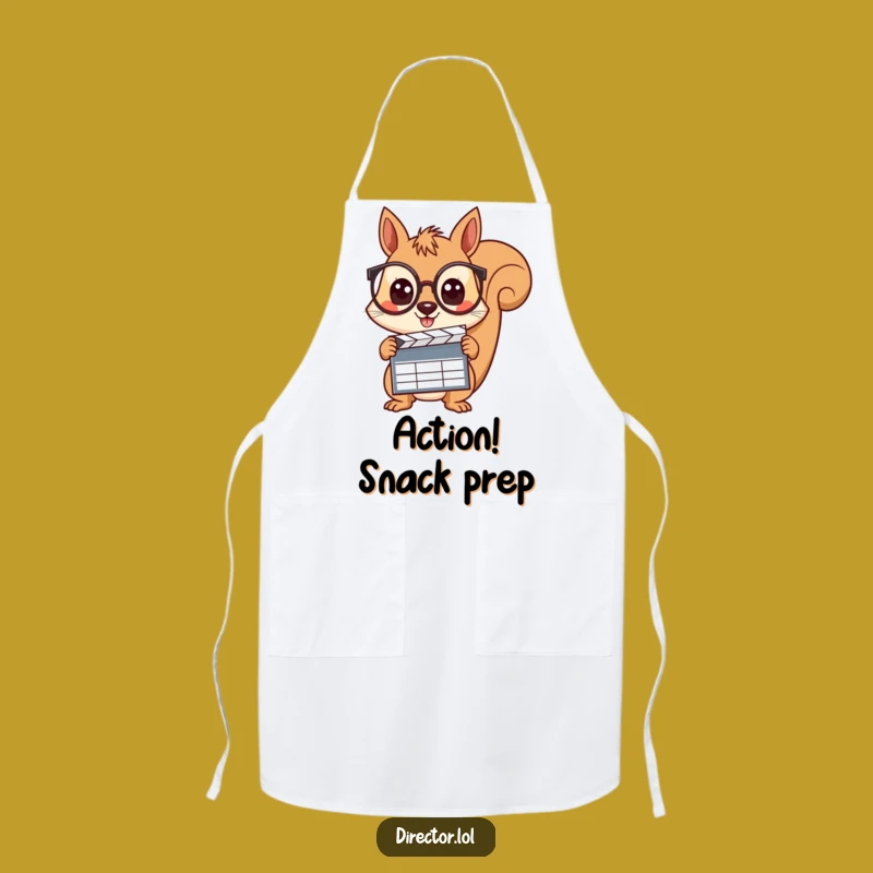 Funny Squirrel Director Apron: Chef's Curious Filmmaker Kitchen Gift