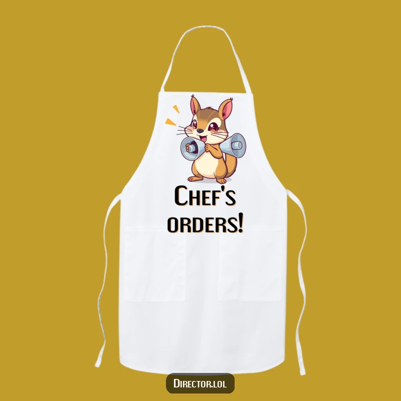 Funny Squirrel Megaphone Apron - Kitchen Action Chef Gift