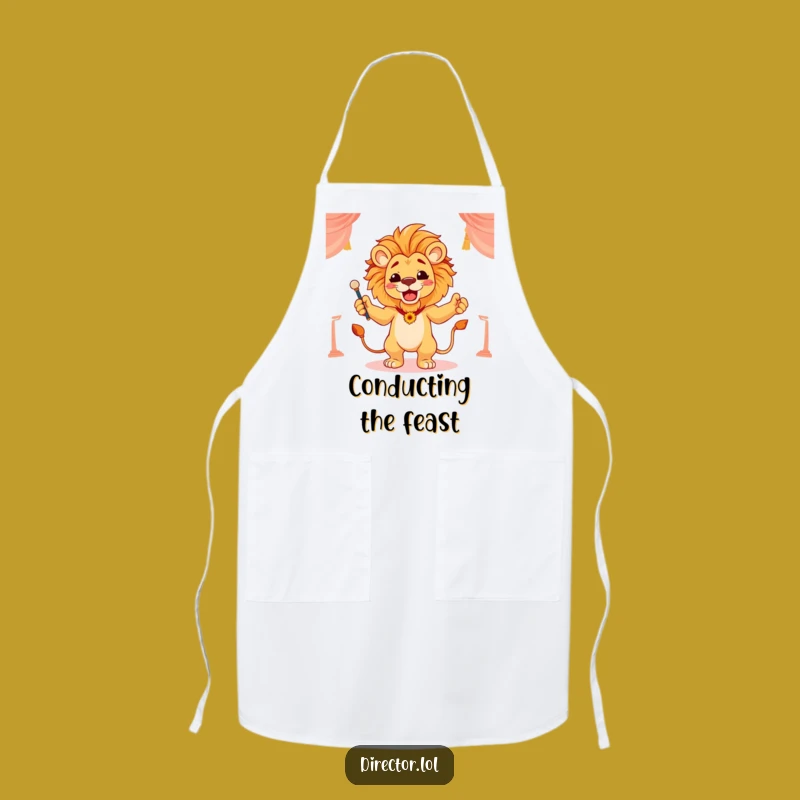 Funny Lion Conductor Apron: Direct Your Culinary Creations with Flair