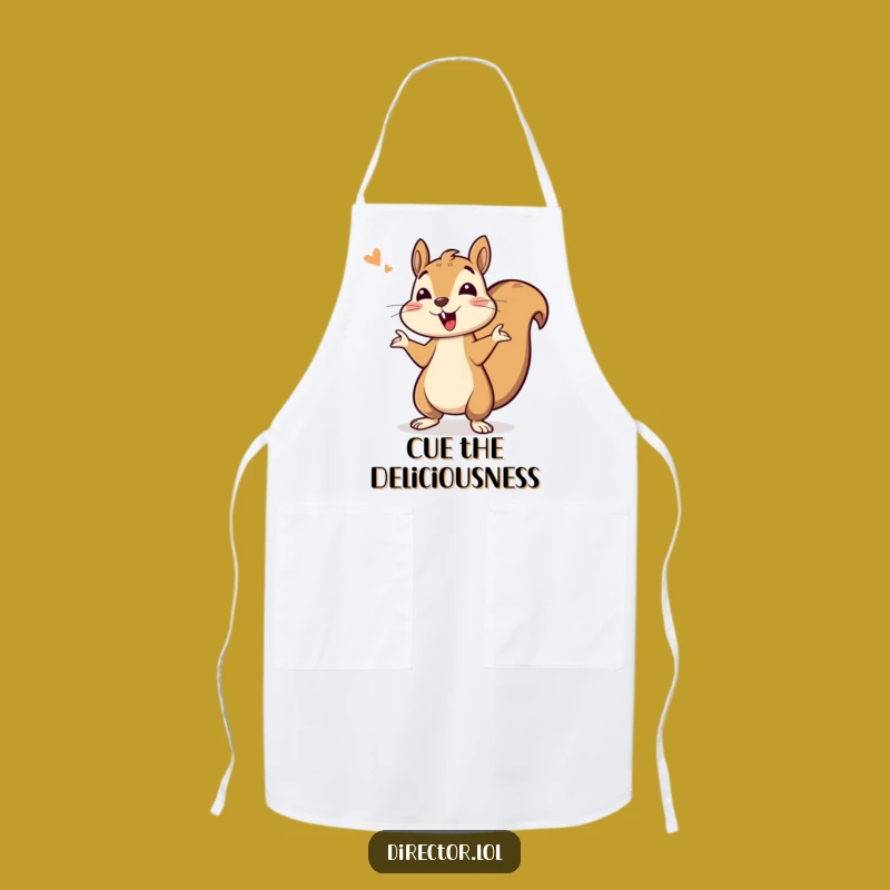 Funny Squirrel Cheerleader Apron: Cook with Bouncing Enthusiasm