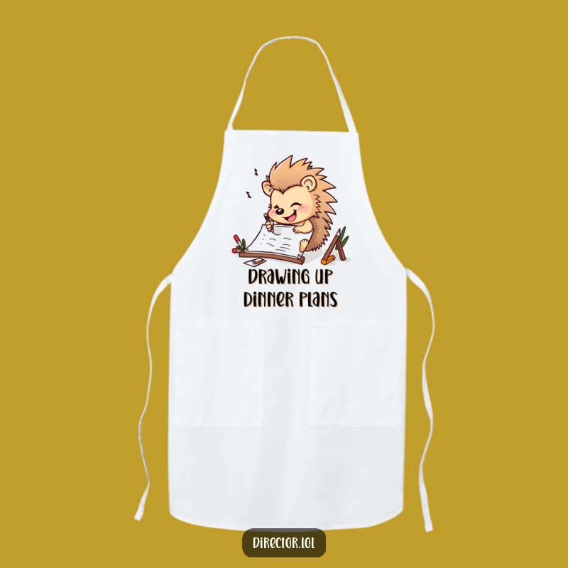 Funny Hedgehog Storyboard Apron: Chef's Artist Kitchen Gift
