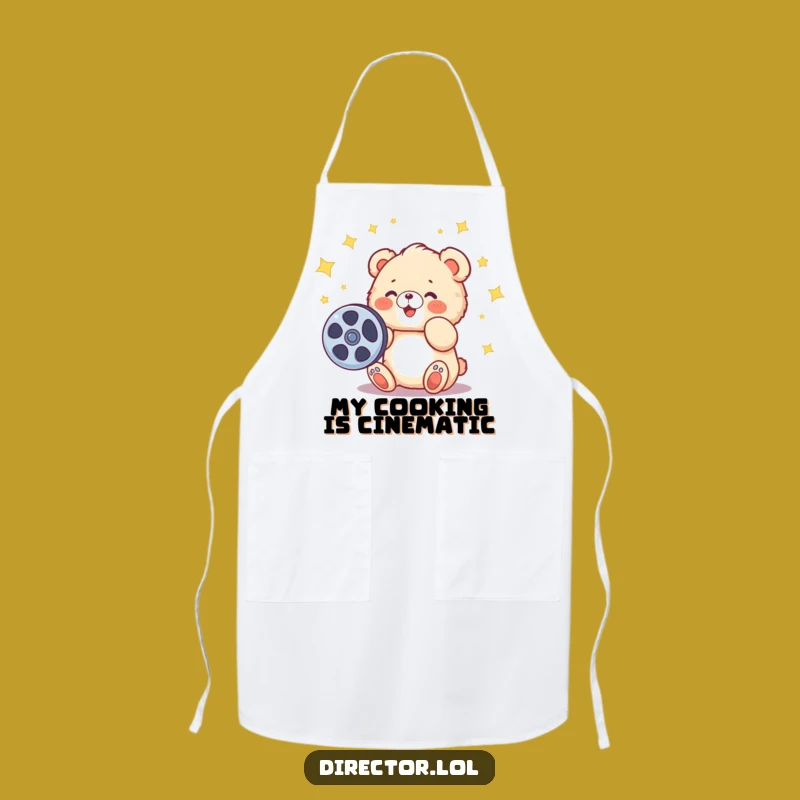 Funny Bear Cub Director Apron: Cook Up a Storm with Cinematic Flair!