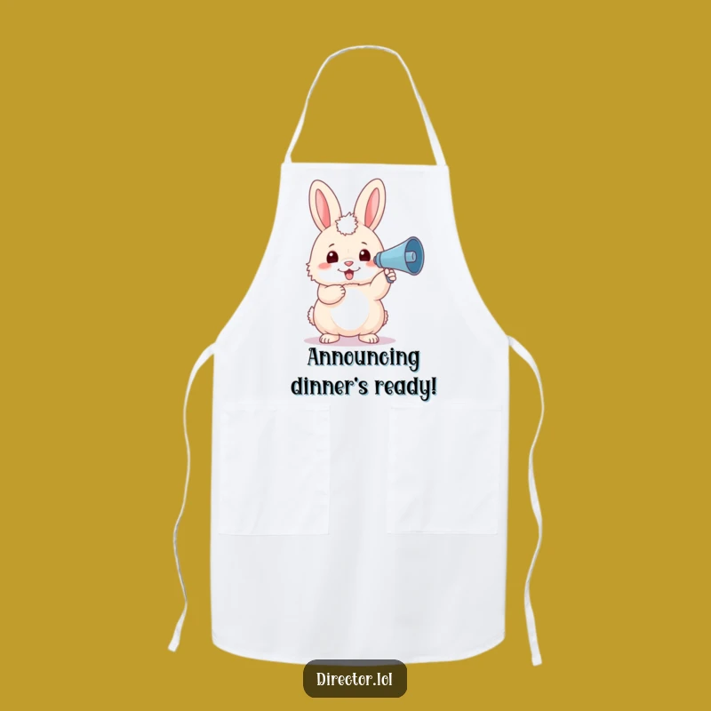 Funny Bunny Megaphone Apron: Chef's Fluffy Creator Kitchen Gift