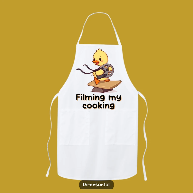 Funny Determined Duckling Film Apron: Cinematic Kitchen Wear for Movie Buffs