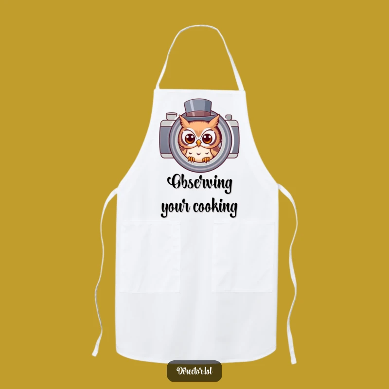 Funny Owl Photographer Apron: Quirky Kitchen Wear for Creative Cooks