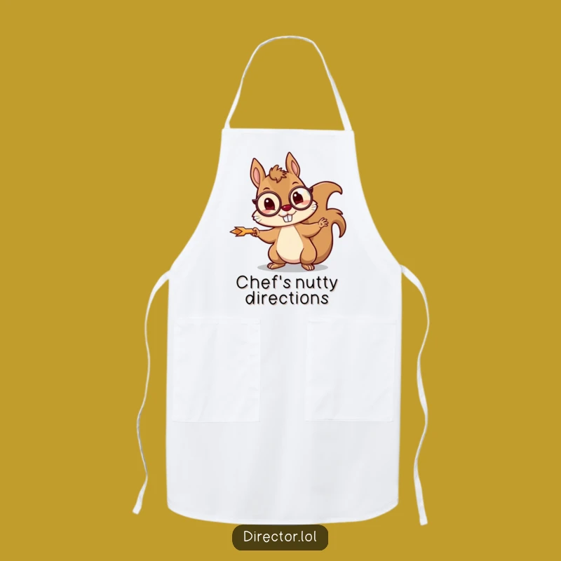 Funny Squirrel Director Apron: Cook with Monocled Precision
