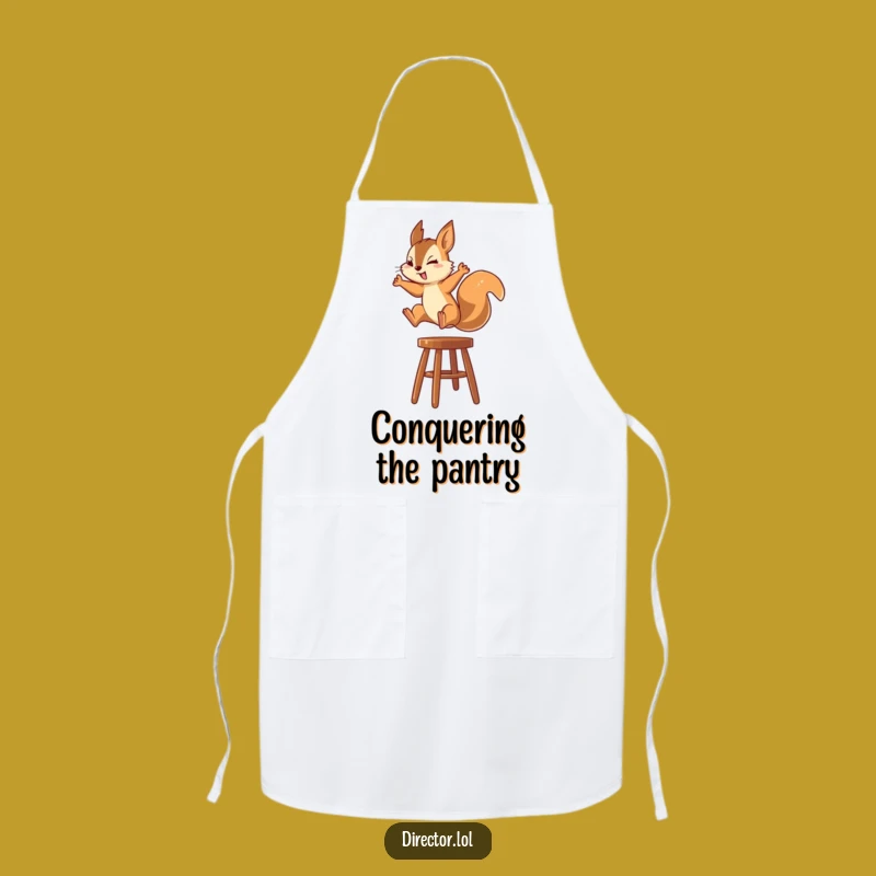 Funny Squirrel Focus Apron - Cook with Determination and a Smile
