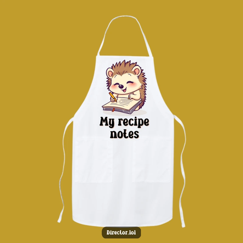 Funny Giggling Hedgehog Notepad Apron: Creative Kitchen Wear for Busy Bees