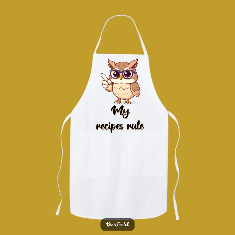 Funny Owl Director Apron: Proud Owl Directing Culinary Performances!