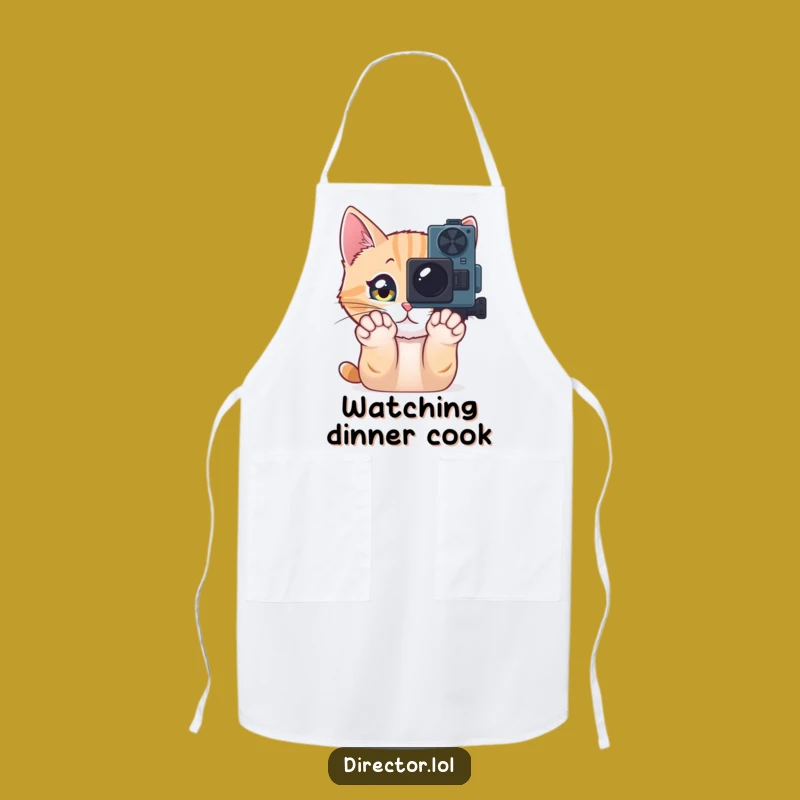 Funny Cat Camera Apron: Cook Up Some Cinematic Purr-fection!