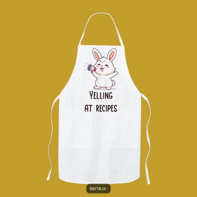 Funny Bunny Rally Apron: Hilarious Chef's Megaphone Gift