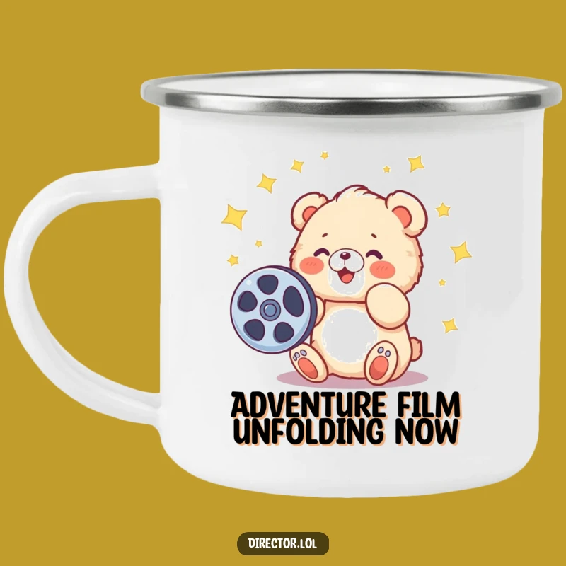 Funny Bear Cub Adventure Mug: Campfire Stories & Cinematic Dreams!