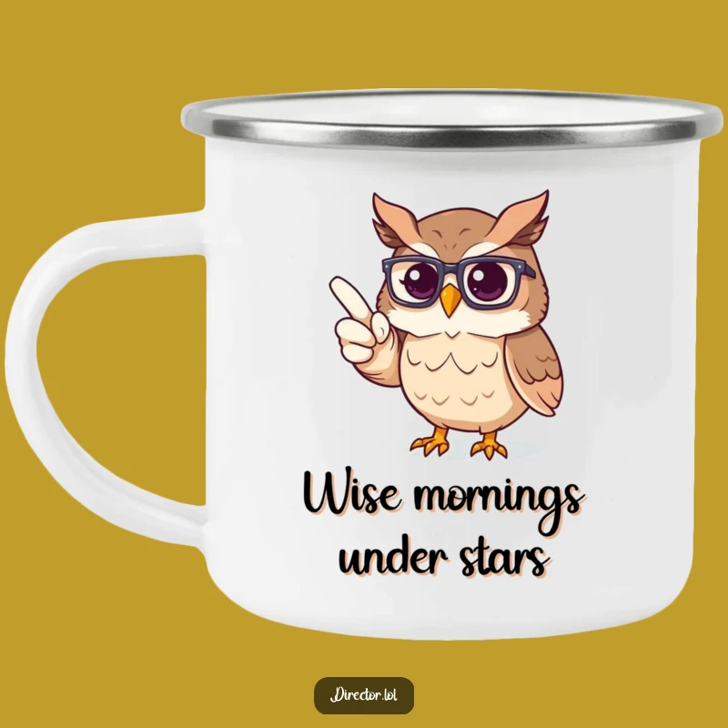 Adventure-Ready Funny Owl Camping Mug: Proud Director Owl's Trailside Vision!