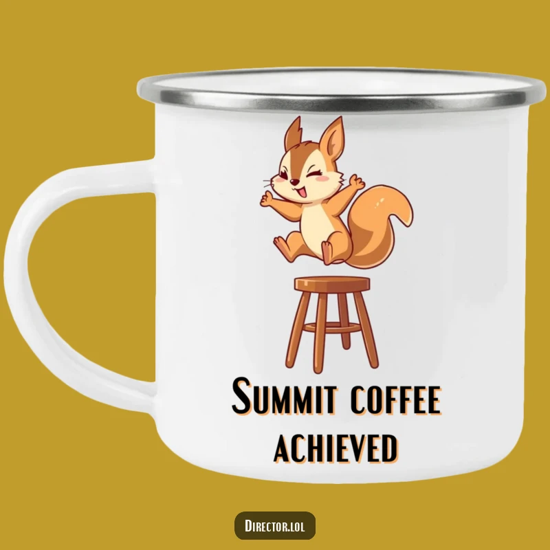 Durable Funny Squirrel Focus Camping Mug - Fuel Your Adventures