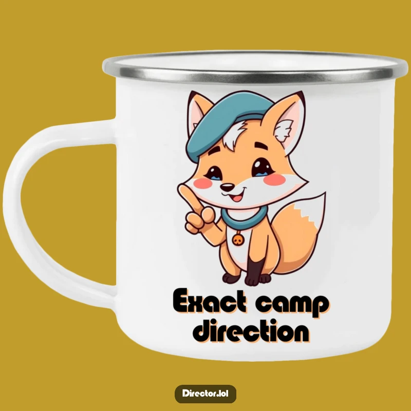 Funny Fox Beret Camping Mug: Adventure with Boldness, a Hilarious Outdoor Gift