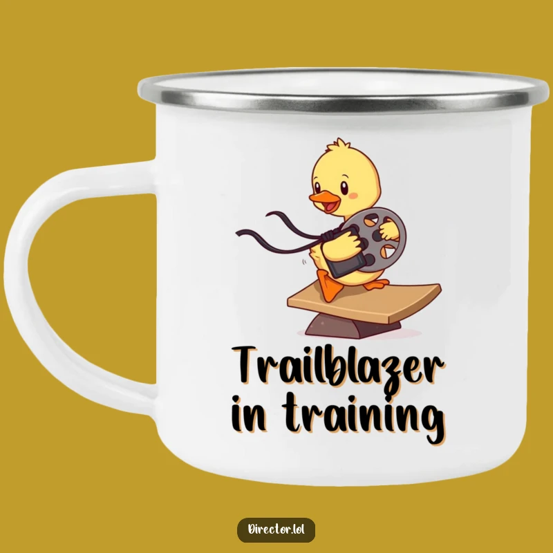 Funny Determined Duckling Film Camping Mug: Durable Cup for Movie Adventures