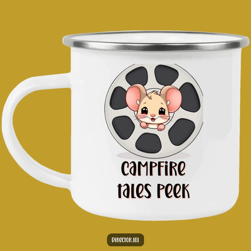 Funny Mouse Film Reel Camping Mug: Adventure with a Cinematic Twist