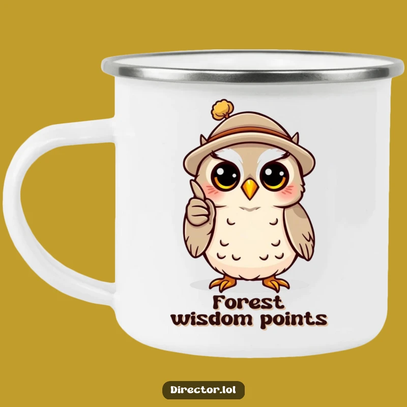 Funny Owl Professor Camping Mug: Sip Wisdom Under the Stars