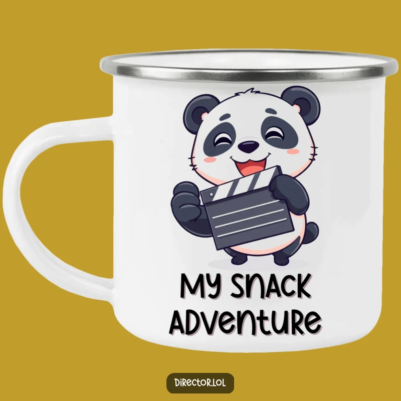Funny Panda Clapboard Camping Mug: Your Playful Companion for Outdoor Adventures!