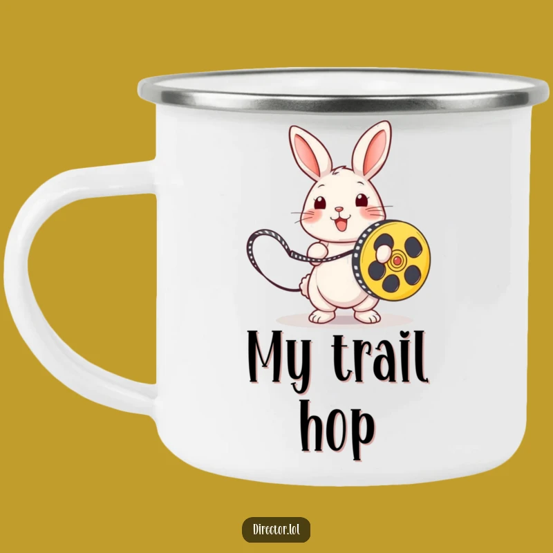 Funny Playful Rabbit Camping Mug, Durable Hilarious Film Reel Cup