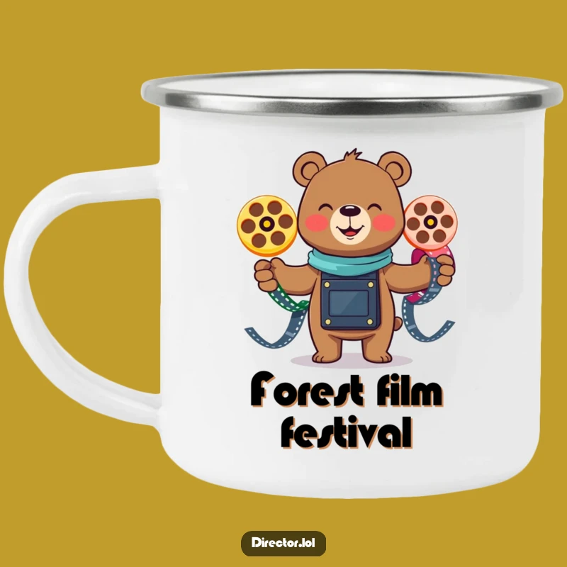 Funny Smiling Bear Juggling Camping Mug: Durable Cup for Outdoor Entertainment