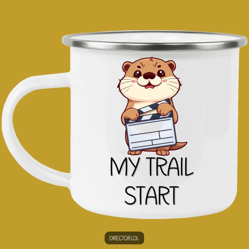 Funny Determined Otter Camping Mug, Durable Hilarious Movie Clapper Cup