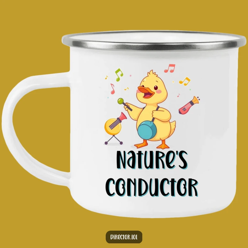 Funny Duckling Conductor Camping Mug: Music by the Fire! Humorous Gift