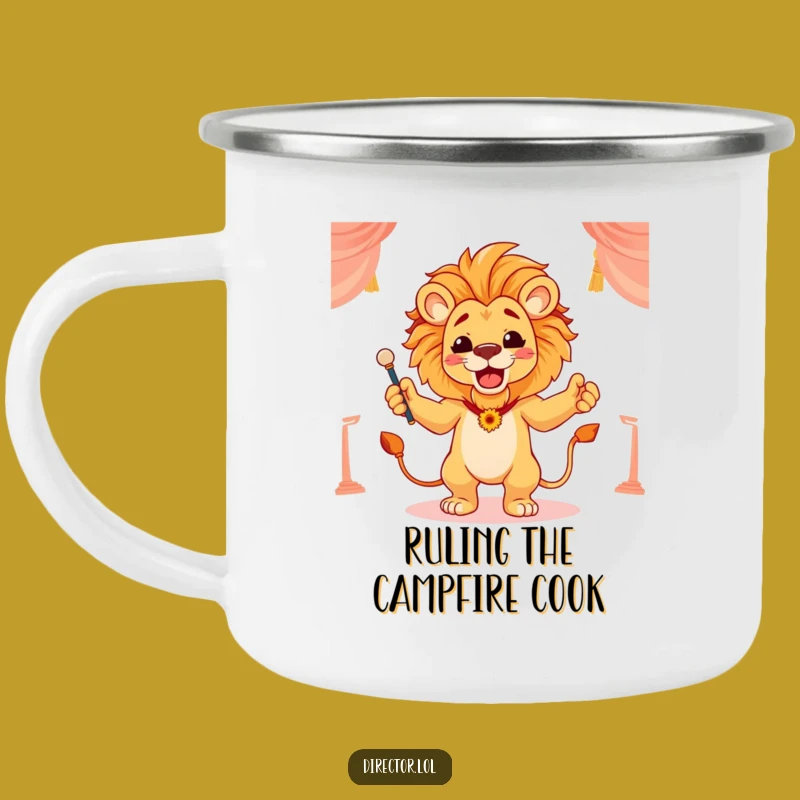 Funny Lion Conductor Camping Mug: Roar into Adventure with Style