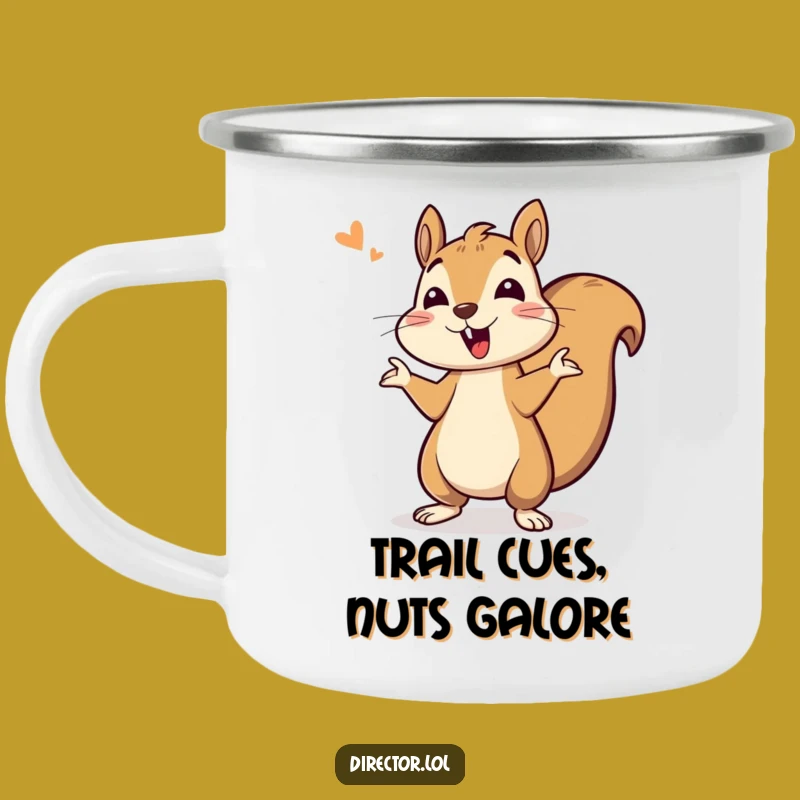 Funny Squirrel Cheerleader Camping Mug: Adventure with Bouncing Energy