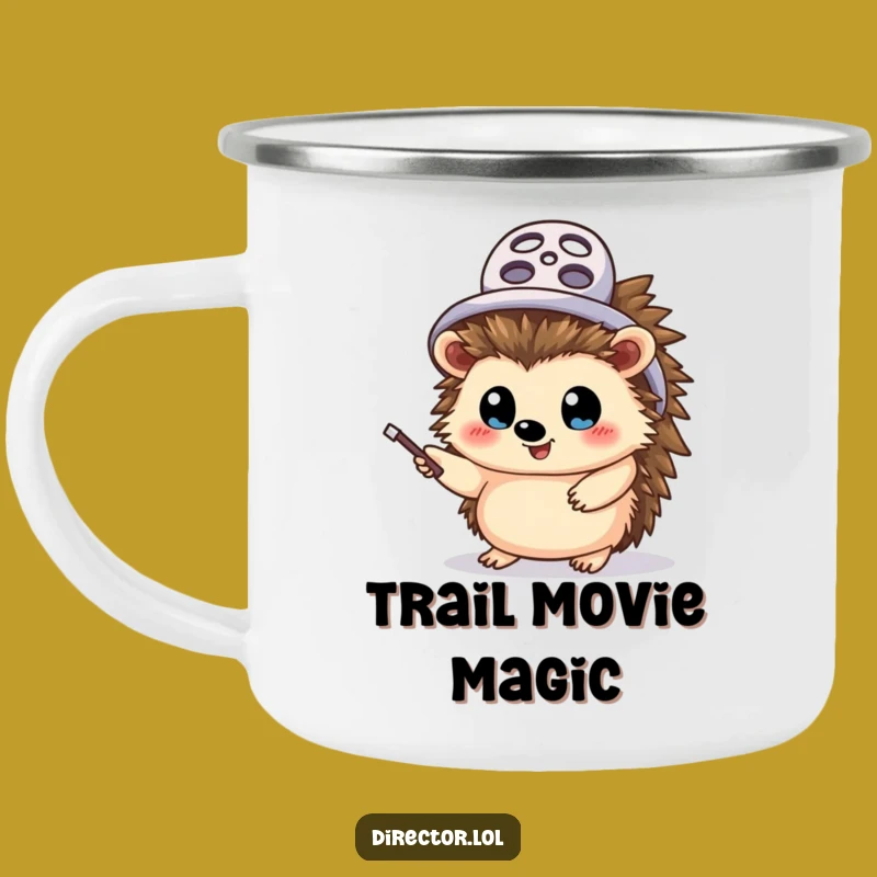 Funny Hedgehog Director Camping Mug: Hilarious Outdoorsy Filmmaker Gift