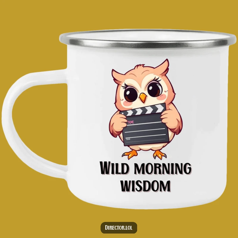 Funny Giggling Owl Camping Mug: Adventure with a Hilarious Clapperboard