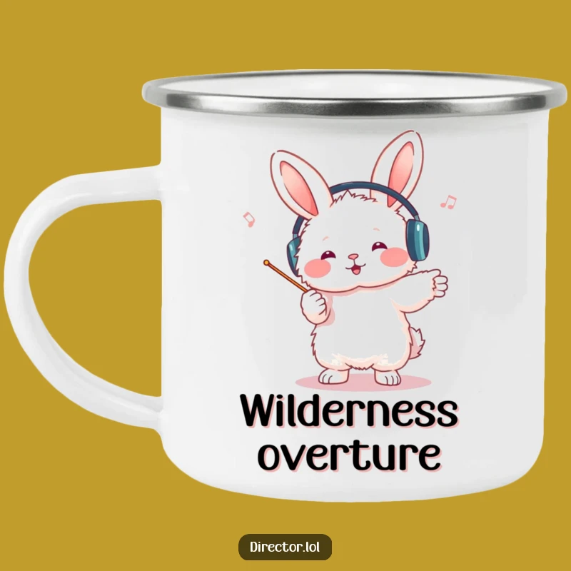 Funny Bunny Conductor Camping Mug: Hilarious Outdoorsy Maestro Gift