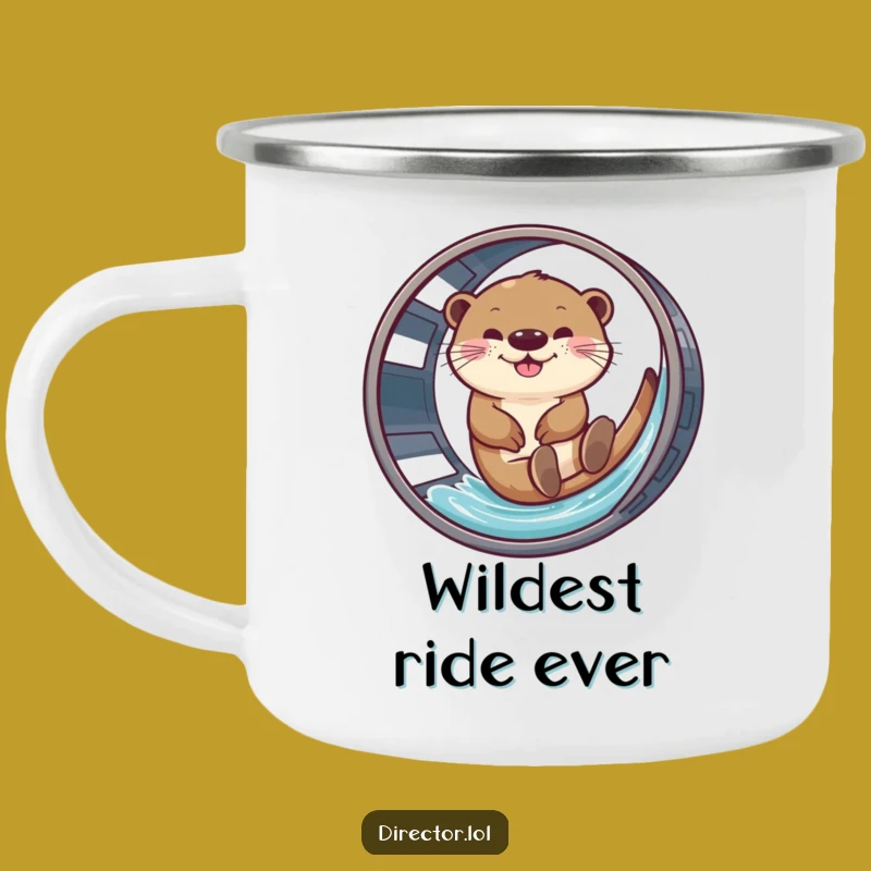 Funny Giggling Otter Film Reel Camping Mug - Durable & Hilarious Outdoor Gear