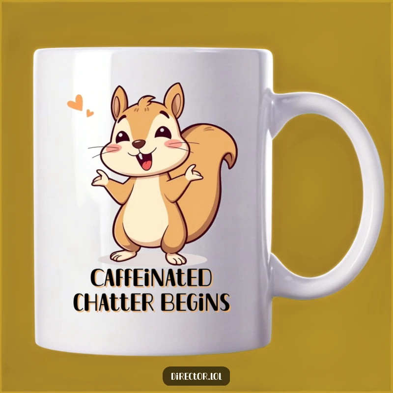 Funny Squirrel Cheerleader Mug: Enthusiastic Cues for a Bouncing Good Time
