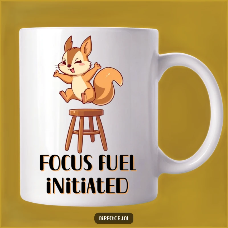 Funny Squirrel Focus Mug - Hilarious Coffee Gift for Determined Achievers