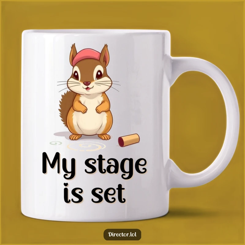 Funny Artistic Squirrel Beret Mug: A Thespian Rodent Perfect Gift Idea