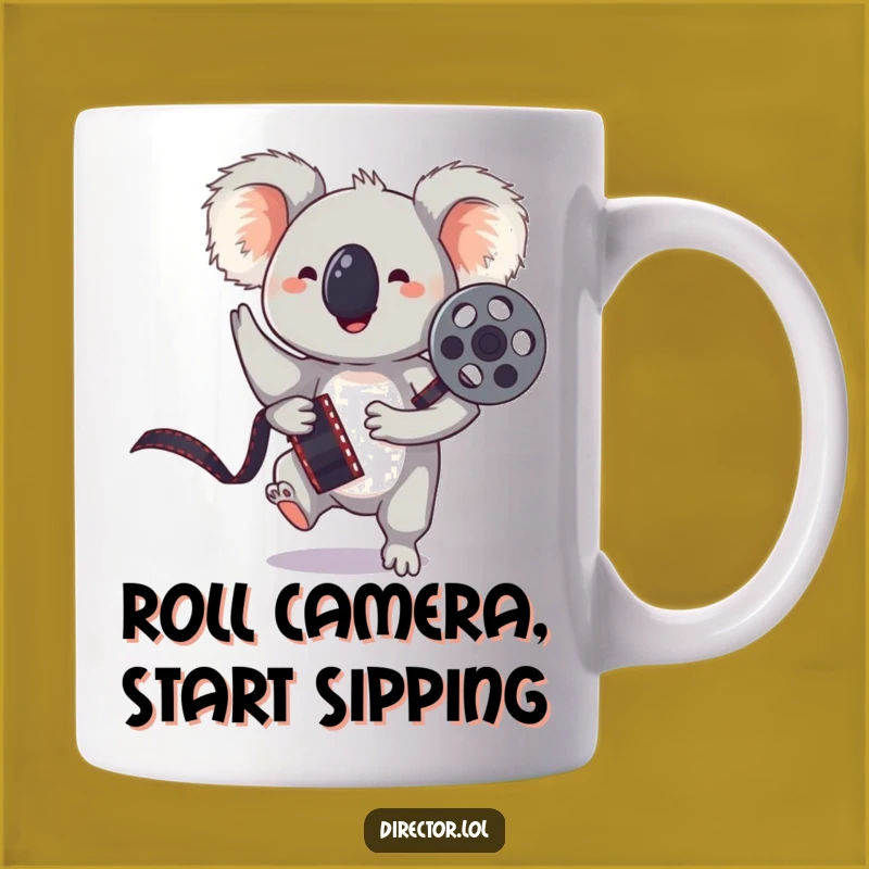 Funny Bouncing Koala Film Reel Mug: A Hilarious Gift for Movie Lovers