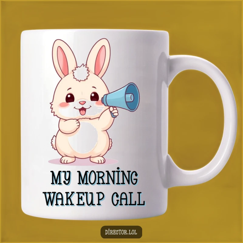 Funny Bunny Megaphone Mug: Adorable Fluffy Creator Gift for Enthusiasts