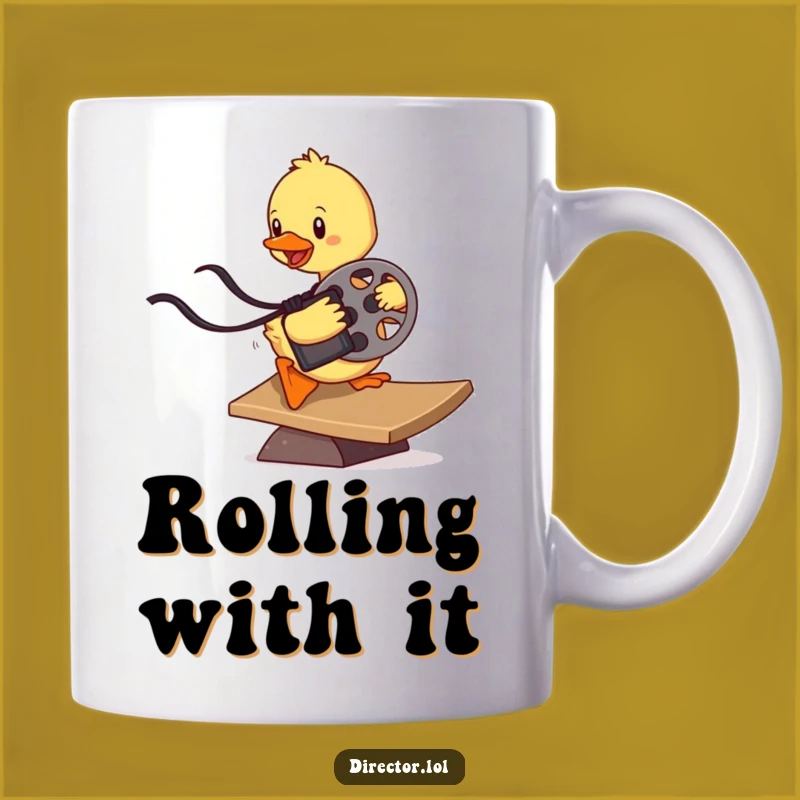Funny Determined Duckling Film Reel Mug: A Cinematic Gift for Movie Lovers