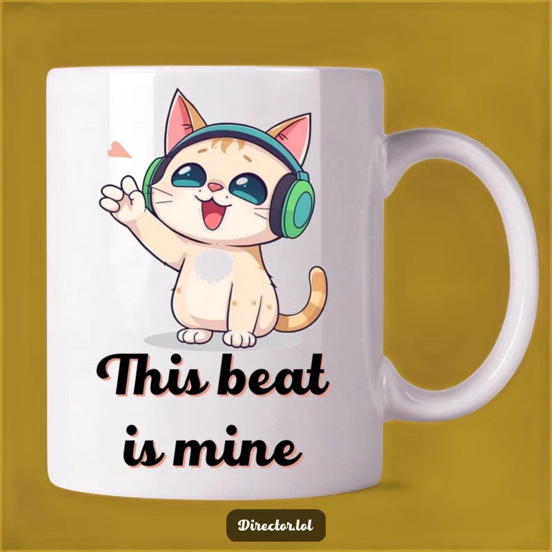 Funny DJ Cat Headphone Mug: Music Lover's Gift for Feline Fanatics