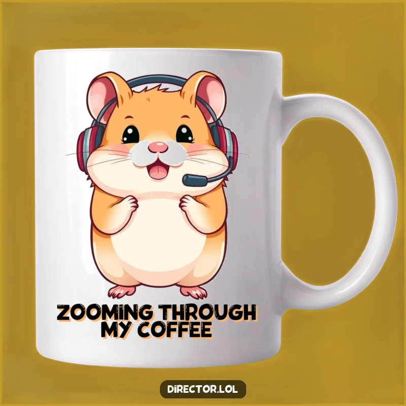 Funny Hamster Gamer Mug: Determined Gamer Headset for Funny Gifts