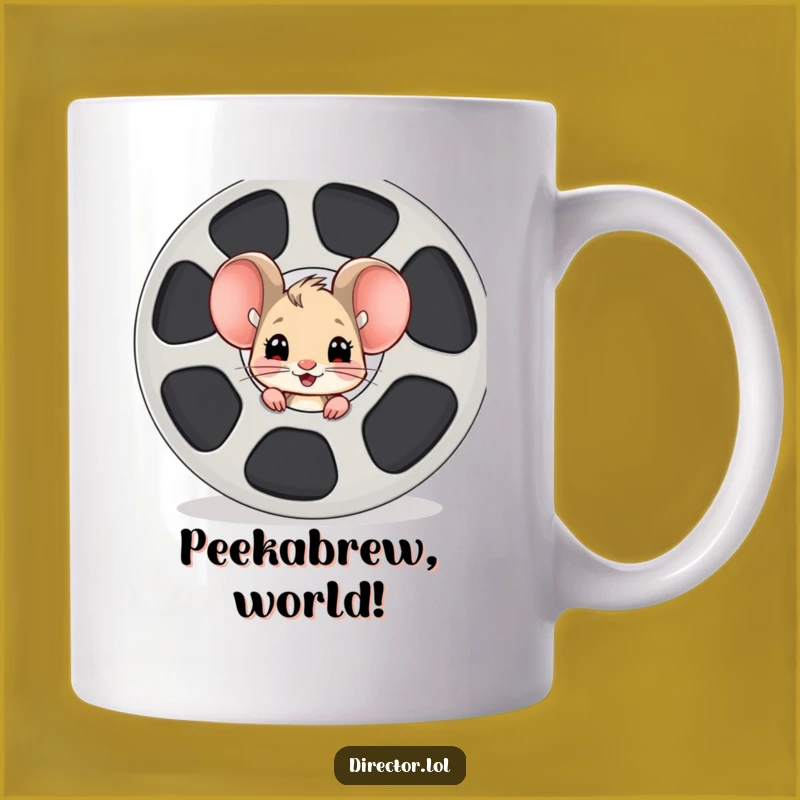 Funny Mouse Film Reel Mug: Exciting Cinematic Gift for Movie Lovers