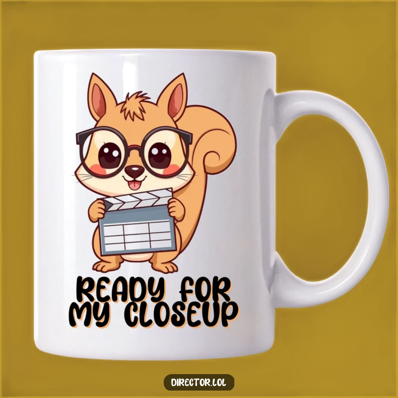 Funny Squirrel Director Mug: Curious Filmmaker Gift for Movie Buffs
