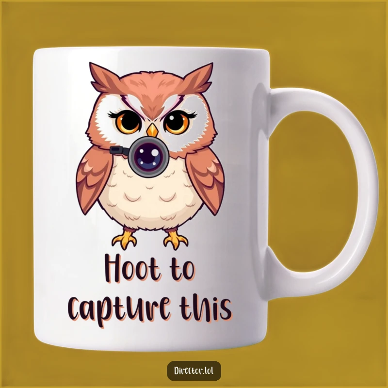 Funny Owl Photographer Mug: Witty Wink for Photo Lovers