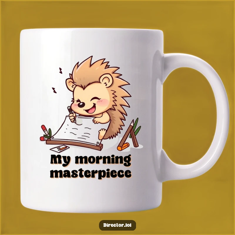 Funny Hedgehog Storyboard Mug: Determined Artist Gift for Creators