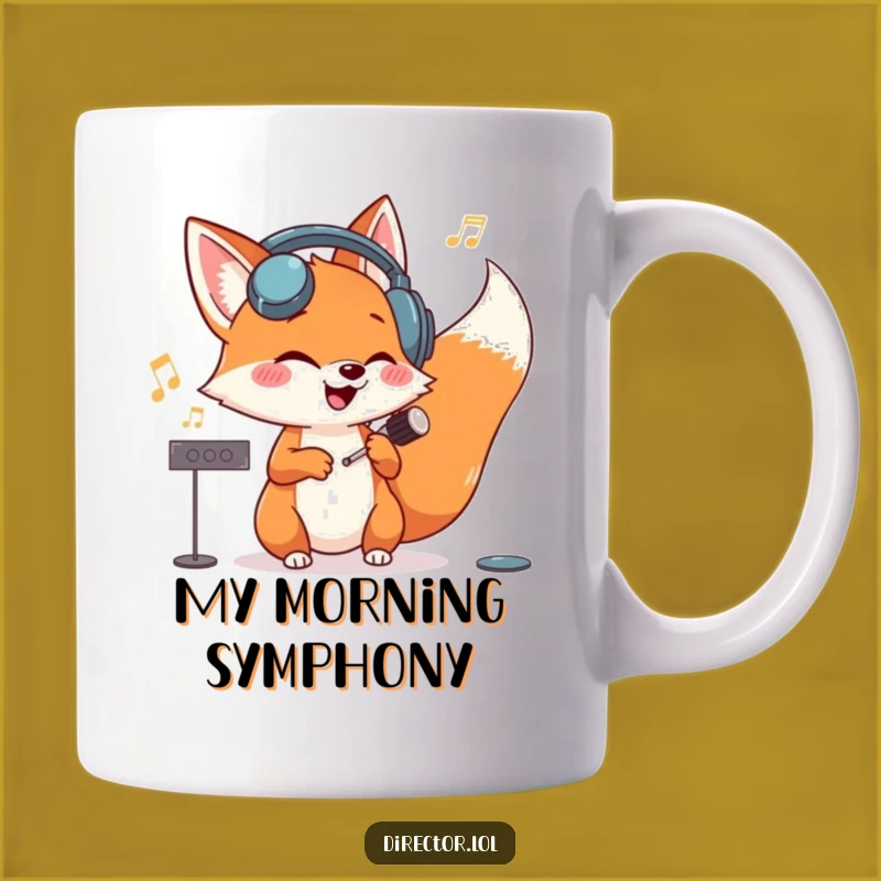 Funny Fox Conductor Mug: Giggling Maestro Gift for Music Lovers