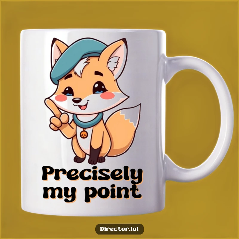 Funny Fox Beret Pointer Mug: A Hilarious Gift for the Confident Character