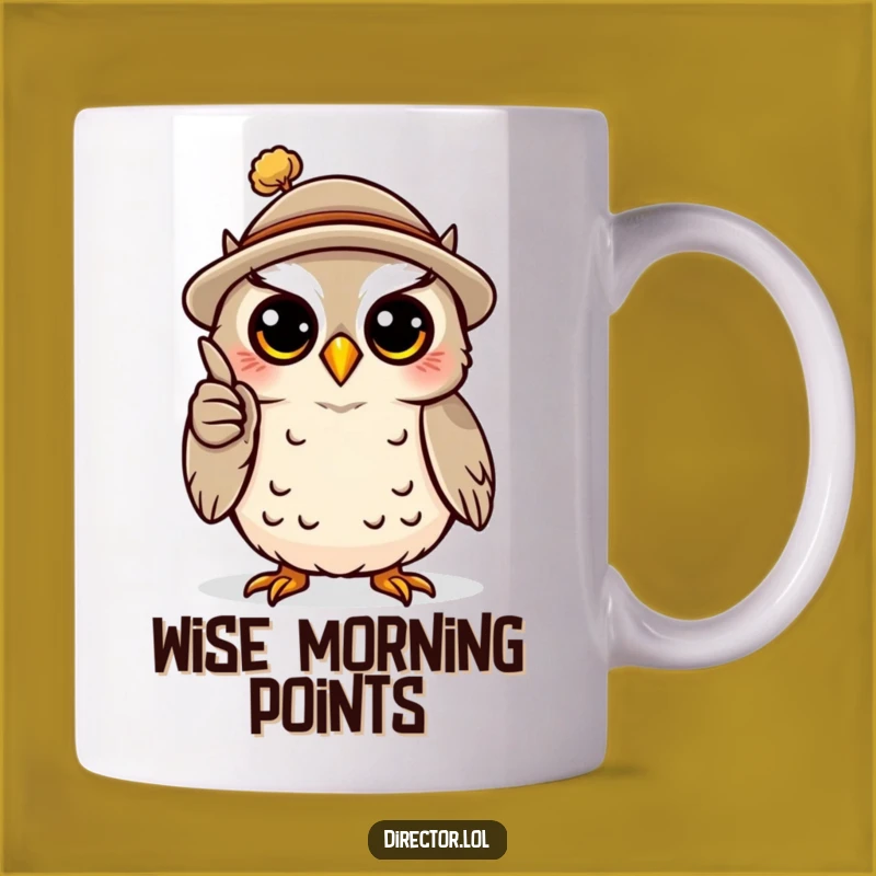 Funny Owl Professor Mug: Tiny Hat Wisdom, Dramatic Gestures, Funny Gift