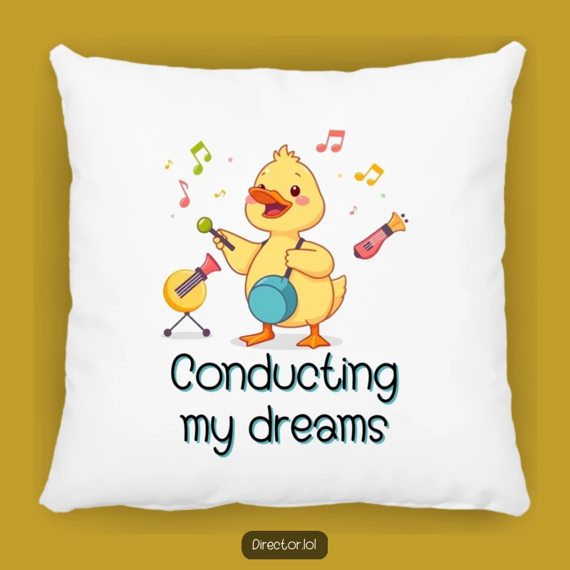 Funny Duckling Conductor Pillow: Snuggle with the Symphony! Perfect Humorous Gift