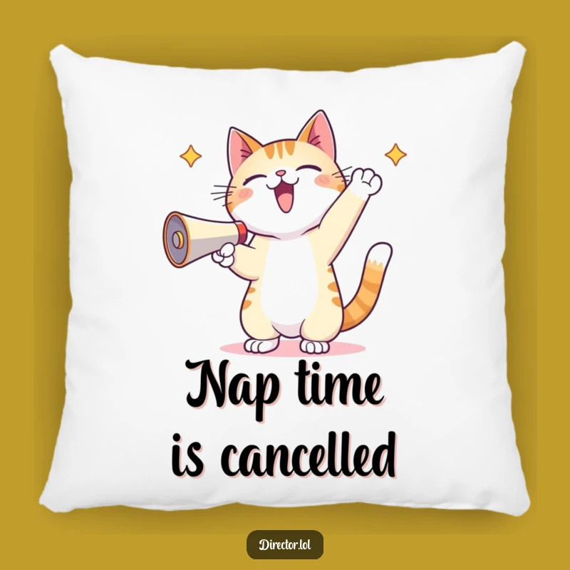 Cozy Funny Kawaii Cat Megaphone Pillow - Snuggle Up with Loud Cuteness